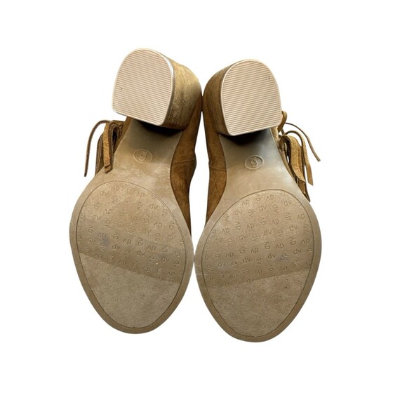 DV By Dolce Vita Ankle Boot Booties Sz 6 Brown Suede Tassels Fringe Peep Toe - Picture 6 of 10